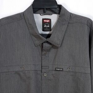 Wrangler Performance Outdoor Utility Camp Shirt Mens 3XL Gray Long Sleeve